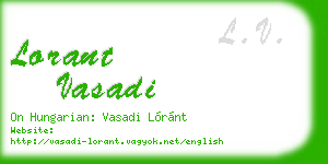 lorant vasadi business card